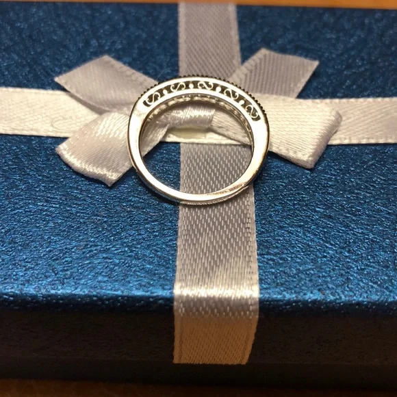 .10 ctw Blue Dia. Sterling Silver Ring - Picture 4 of 4